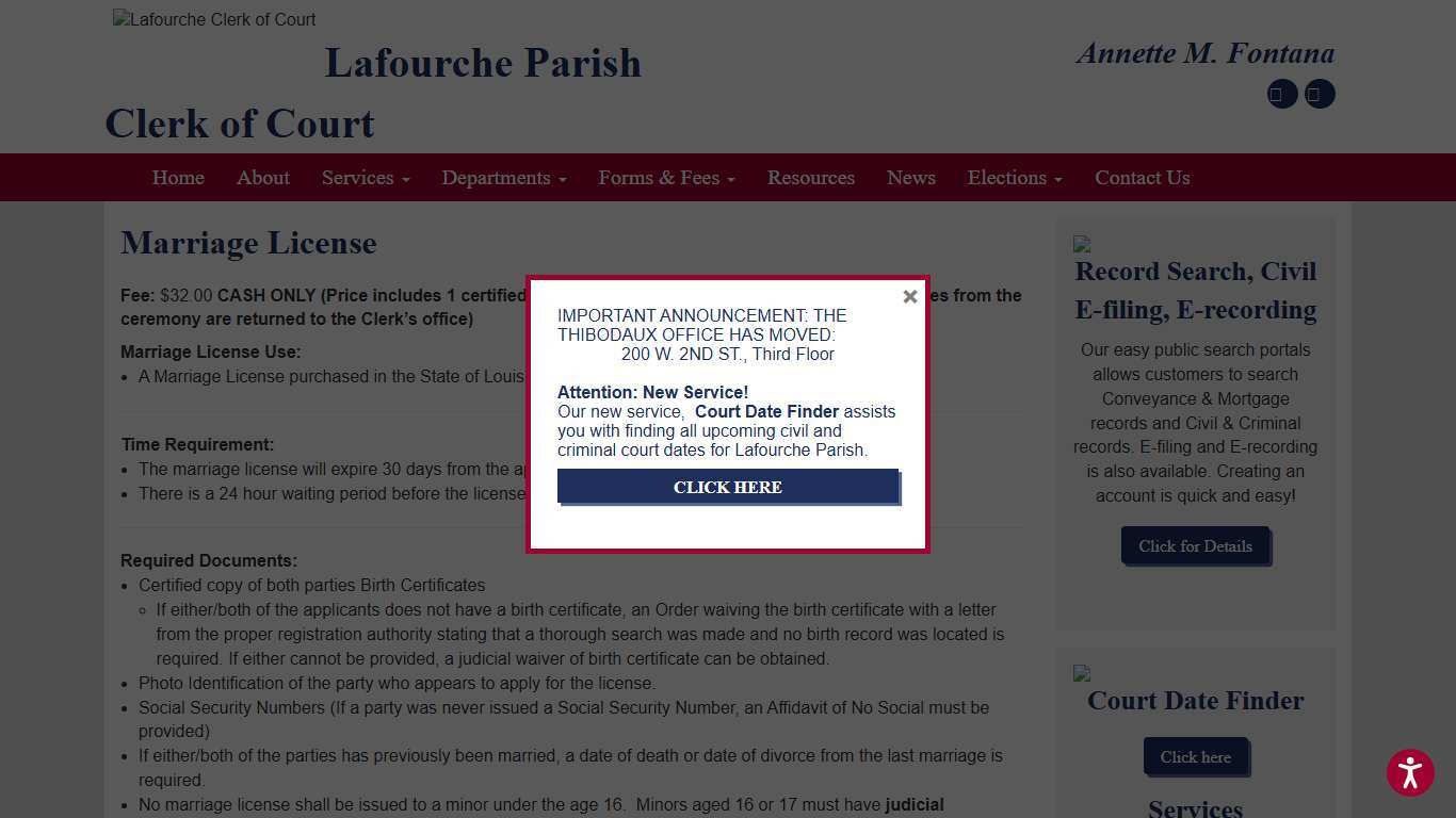 Marriage License - Lafourche Clerk of Court